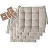 Il Tuo Artigiano Design Set 4 o 6 Cuscini per Sedie da Cucina Made in Italy - Cuscini Sedie Cucina set da 6 40x40 cm spessore 6 cm - Imbottiture in Spugna e morbido acrilico (4, Argilla)