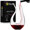 GARUET Decanter a forma di U in cristallo 100% senza piombo, elegante caraffa per vino e succo, perfetta per aerare e servire, pronta da regalare, con confezione di lusso