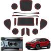 GAFAT Compatibile con Toyota Yaris Cross 2021-2023 2024 Tappetini Antiscivolo, Yaris Cross Hybrid XP210 Tappetini in Gomma per Console Centrale, Cuciture Porte, Accessori Yaris Cross (Rosso)