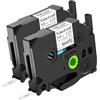 NineLeaf Nastro termoretraibile compatibile con Brother HSe-211 HSe211 HS-211 HSE, 5,8 mm x 1,5 m, nero su bianco, per cavi P-Touch PT-E500 E550W P750W P750WN P900W, 2 pezzi