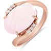 ALFIERI & ST. JOHN Anello gemma con quarzo rosa e diamanti