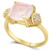 ALFIERI & ST. JOHN Anello gemma con quarzo rosa e diamanti