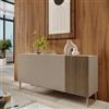 DEGHI Madia 160x75h cm tortora e rovere millennium cannettato con 4 ante e gambe tortora - Zelma
