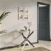 DEGHI Consolle 90x40 cm in vetro trasparente e gambe in acciaio cromo - Noel
