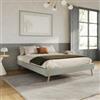 DEGHI Letto matrimoniale sommier 160x200 cm in tessuto effetto maglia grigio chiaro - Anker