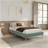 DEGHI Letto una piazza e mezza sommier 120x200 cm in tessuto effetto maglia verde salvia - Anker