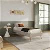 DEGHI Letto singolo sommier 80x200 cm in tessuto effetto maglia beige - Anker