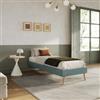 DEGHI Letto singolo sommier 80x200 cm in tessuto effetto maglia verde salvia - Anker