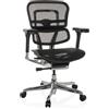 HJH Office Sedia ergonomica per ufficio ERGOHUMAN BASE GEN2 Design originale, utilizzabile 24 ore su 24, sedia per ufficio con supporto lombare flessibile, rete nera