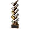 FANTASK Libreria con cassetto, scaffale a 8 ripiani, a forma di albero, per CD e DVD, per camera da letto, soggiorno e ufficio, 38 x 21,5 x 149,5 cm (marrone usticale)