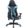 One Living Sedia da Gaming Massimo Comfort e Stile RAPTOR Schienale Reclinabile Altezza Regolabile con Braccioli Poggiatesta Supporto Lombare Poltrona Playstation (Nero/Blu)