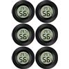 Thlevel Mini Digitale Termometro Igrometro Monitor Temperatura Umidità Casa per Interno Esterno Rettili Serra per Auto 6 Pezzi Nero