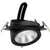 Faro LED Incasso 42W Nero Orientabile Foro Ø210mm con driver Philips Colore Bianco Variabile CCT