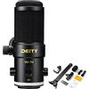 Deity VO-7U - Microfono a condensatore dinamico interamente in metallo per podcasting, registrazione, live streaming, gaming, interfaccia monitor integrata da 3,5 mm (con braccio per microfono)