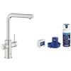 GROHE Blue Pure Minta miscelatore da cucina, doccetta estraibile, con filtro a Carbone Attivi, SuperSteel