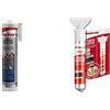 Fischer - Dec Cemento Espresso Cod.522431-310 Ml, 1Pz. & 552152 - Stucco Riempitivo, In Tubetto Con Spatola Integrata, Per Coprire Fori E Crepe, Finitura Liscia, Colore Bianco, 70 Ml