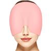 AOOWU Cappello per Emicrania, Riutilizzabile Cappuccio per Mal di Testa Gel Ghiaccio, Confortevole Cuscinetti Terapia Caldo/Freddo per Alleviare L'emicrania e Sinus Stress, Avvolgimento di 180°