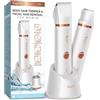 Kaphio Rasoio elettrico donna inguine: 2 in 1 impermeabile IPX7 per depilazione intima donna e epilatore viso di rimozione dei peli per bikini ascelle gambe braccia e viso (bianco perla)