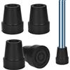 Naapesi 4 pcs Puntali In Gomma Antiscivolo,19 mm Puntale per Stampelle,Gommini Stampelle, Piedini per Stampelle, per Bastoni Telai Da Passeggio, Stampelle,Nero