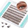 Obeyalash Ciglia Finte Ciuffetti Marrone Ciglia Singole a Grappolo Estensioni Ciglia D curl 8mm 10mm 12mm 14mm DIY Ciuffi Ciglia Finte Naturale Brown Colorate (SNR012-Brown)