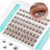 Obeyalash Ciglia Finte Ciuffetti Marrone Ciglia Singole a Grappolo Estensioni Ciglia D curl 8mm 10mm 12mm 14mm DIY Ciuffi Ciglia Finte Naturale Brown Colorate (SNR028-Brown)