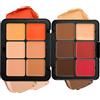 Beauty Searcher Tavolozza di correttore e fard, 12 colori, a lunga durata, a prova di macchie, dall'aspetto naturale, sfocato, 2 in 1 palette di trucco viso con correttore e fard opaco in crema (#03)