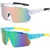 YANGUN Occhiali da Ciclismo Polarizzati, 2 PCS Occhiali da Sole Sportivi Polarizzati, Occhiali Sportivi Uomo Donna, Occhiali da Bicicletta Anti-UV, Protezione UV400, Occhiali per Ciclismo, Corsa, Sci
