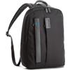 PIQUADRO Pulse Zaino porta PC, Pelle e tessuto, Chevron/Nero, 14