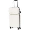 R.Leone Valigia Ryanair 55x40x20 cm + 40x20x25 cm Set 2 Pezzi Trolley Bagaglio a mano 4 Ruote e Beauty Case in ABS 2208 (Panna, Set 2 Pezzi S+XS)