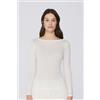Tezenis Maglia Maniche Lunghe Scollo Barchetta Costine Donna Bianco
