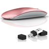 Uiosmuph G11 Mouse Wireless Ricaricabile, Mouse Senza Fili Silenzioso, 2,4 GHz con Ricevitore di Tipo C e USB per Laptop/PC/Mac/Chromebook,Oro rosa