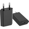 VoltWave presa usb (2 Pezzi) presa usb da muro, per Iphone X XR XS 11 11 pro 8 8 Plus 7 7Plus 6 6S SE 12 13 14 Pro Max Plus IPad Samsung Xiaomi LG ecc. Adattatore di alimentazione USB universale da 5 V(Nero)