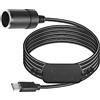 CERRXIAN USB C Maschio a 12V Accendisigari per Auto Step Up Presa Adattatore Cavo di Alimentazione per Dash Cam, GPS, Strisce Luminose a LED per Auto (0.7m)