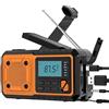 Tendak Solare Radio di Emergenza AM FM SW Energia Radio Portatili 4000mAh Radio Ricaricabile a Manovella con Torcia a LED Avviso di Emergenza SOS Esterno Campeggio