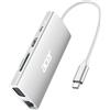 Acer HUB USB C, Adattatore USB C con HDMI 4K a VGA, Ethernet Gigabit, 100W PD, Lettore di Schede SD/TF, 3 USB, Docking Station USB C per MacBook, Laptop, PC