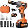 olmlmo 400Nm/294Ft-lbs Avvitatore A Impulsi a Batteria, Professional 1/2 Elevata Avvitatori a Massa Battente con Batteria 4000mAh,4 Bussole, 8 Trapani, 6 Punte, Avvitatore Batteria per Auto Casa