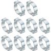 PATIKIL 30pz 22-25mm Set Fascette Stringitubo Doppio Orecchio, Fascette Metalliche Morsetti Tubi Acciaio Zincato per Collegamenti Raccordi Tubi Gas Auto, Tono Argento
