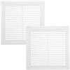 Vent Systems 250 x 250 mm - 2 Pezzi - Bianco Copertura di Ventilazione - Feritoie di Ventilazione Quadrate e Piatti con Zanzariera - Aperture di Ventilazione HVAC per Bagno, Ufficio Domestico