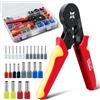 CCLIFE Pinza Crimpatrice Kit Crimpatrice, attrezzo di crimpatura, 1200 pezzi utilizzato per 0, 25-10 mm²(AWG 23-7) estremità del cavo Manicotti