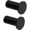 SAYAYO Ganci Accappatoio Bagno Nero Ganci Appendiabiti in Acciaio Inox, Grande Gancio Rotondi da Parete, Appendi Strofinacci Cucina Parete Appendi Accappatoio Bagno, 2 Pezzi, 45 mm