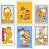 DKORARTE Set di 6 quadri base in legno, decorazione soggiorno, camera da letto, camera dei bambini, Garfield con ganci metallici, 2 x 38 x 29 cm, 4 x 29 x 20 cm