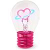 Legami - Lampada da Tavolo a forma di Lampadina, Ricaricabile con Cavo USB, Senza Fili, Bulb Fiction, Tema Planet Heart, 6.8 x 10.3 cm