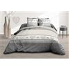 Le linge de Jules Parure lenzuolo con angoli 140 x 190 + 2 T, puro cotone a 57 fili, cuori grigi