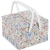 Hobby Gift Scatola Grande per Cucito con Doppio Coperchio e Manico - Cestino Porta Cucito in Cotone con Scomparti per Strumenti e Accessori Creativi - 25 x 25 x 17 cm, Merceria