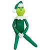 Fehodun Grinch PlüSchtier Grinch Elf con cappello di Natale Self Bambola Decorazione natalizia con rosso e verde per la decorazione della casa
