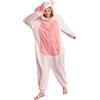 Laahoem Animal Maiale Pigiama Unisex Adulto con Cappuccio Uomini Donne Porco Jumpsuit Costume Cosplay Abbigliamento da Notte Pink XL