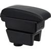 OYHCM Bracciolo Centrale per Seat Ibiza 6J IV 2008-2017, Doppio Scomparto, Pelle Nera, Facile da Installare, Accessorio Auto Personalizzato