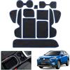 GAFAT Toyot-a RAV4 2019-2024 2025 Tappetini Antiscivolo, RAV4 2023 Tappetinio in Gomma per Console Centrale, Portabevande, Compatibile con Accessori Toyota RAV4 (Blu)