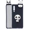 Artfeel Carino 3D Cartoni Animati Custodia per Huawei P30, Animale Panda Nero Modello Morbido Silicone Cover,Ultra Sottile Flessibile TPU Paraurti Copertura