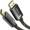 KabelDirekt - Cavo DisplayPort 2.1/DP 2.1 - 1 m - Connettori Metallici + Design Intrecciato, DP80 con 80 Gbps per PC da gioco/Schede Grafiche, FreeSync/G-Sync, fino a 16K@60Hz, 8K@120Hz, 4K@240Hz